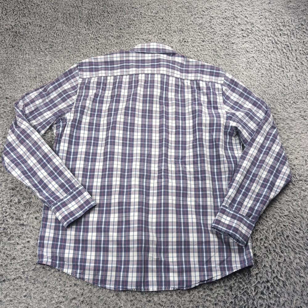 Untuckit Shirt Men Large Blue Button Up Short Sleeve Casual Preppy Plaid Career - Picture 5 of 6